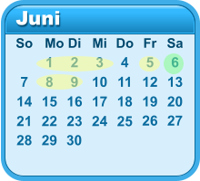 Juni 1 2 3 4 5 6 7 8 9 10 11 12 13 14 15 16 17 18 19 20 21 22 23 24 So Mo Di Mi Do Fr Sa 25 26 27 28 29 30